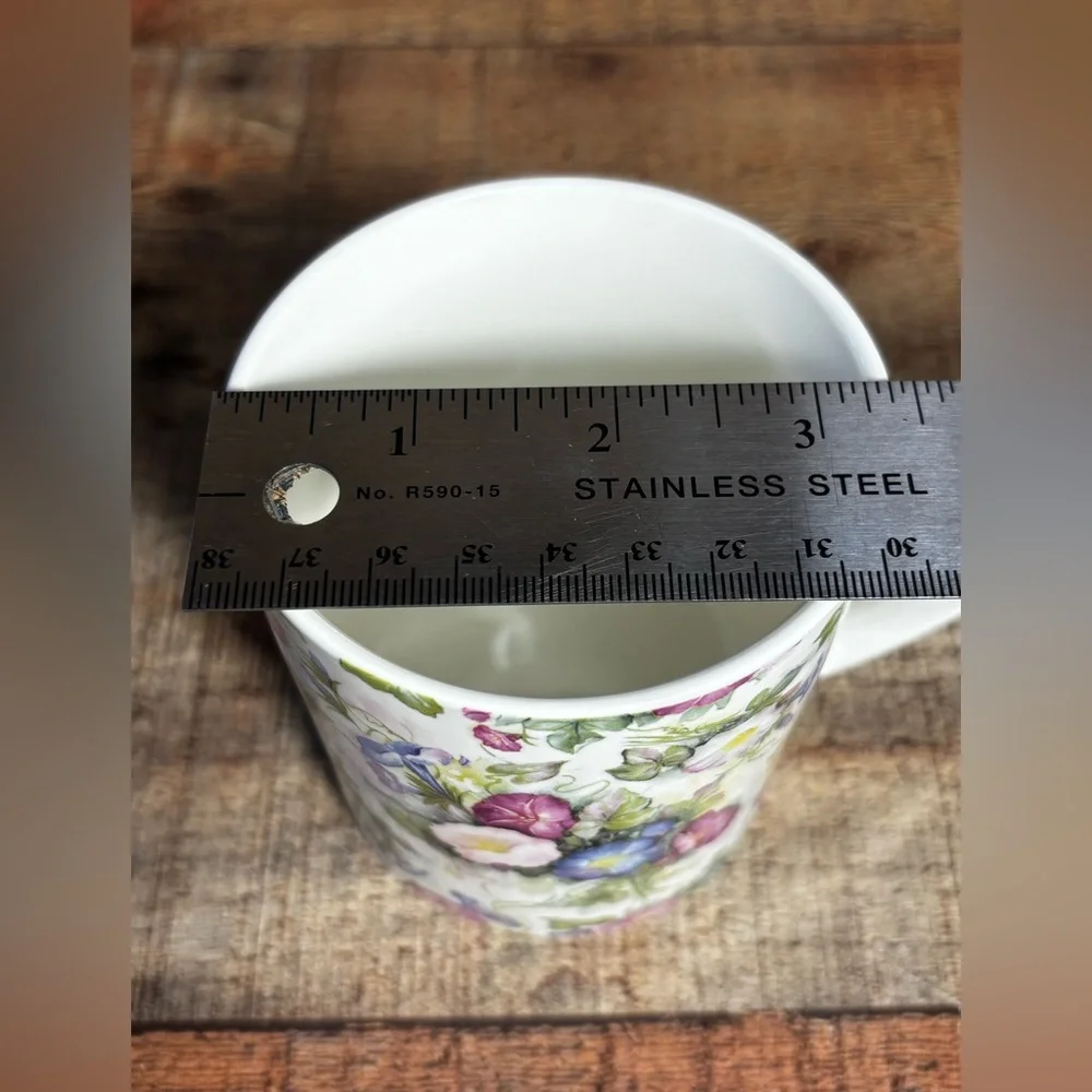Beautiful Large Floral Ceramic Mug Heron Cross Pottery England Tea Coffee